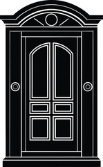 Door Silhouette Vector | Entryway, Home Access & Architectural Black Vector
