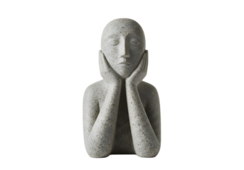 Serene Stone Sculpture: Abstract Figurine for Home Decor transparent background
