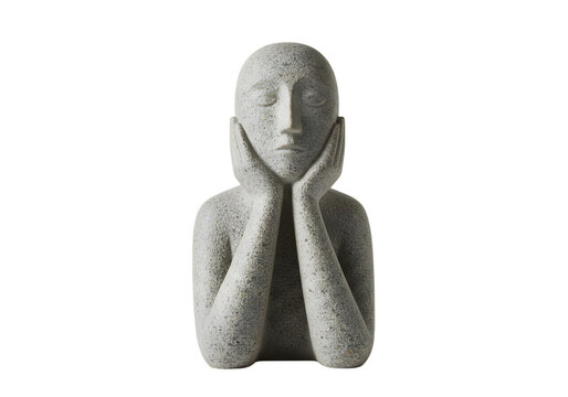 Serene Stone Sculpture: Abstract Figurine for Home Decor transparent background