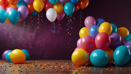 birthday party balloons and decoration for celebration