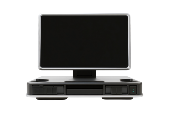 Home electronics setup front view