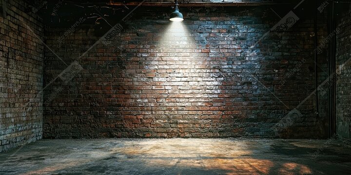 A dark industrial basement with a single light source.