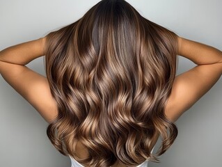 Obraz premium 美丽的棕色头发高光