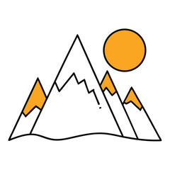 vector illustration of mountain icon