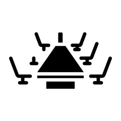 Meeting Room Vector Glyph Icon Design