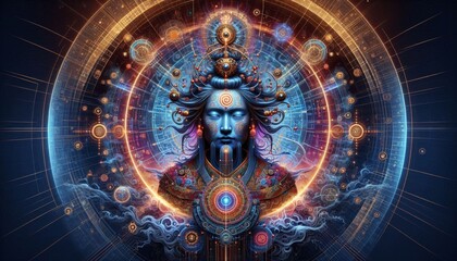 Futuristic Mechanical Mythical Figure