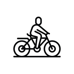 Naklejka premium Black line icon for cycling