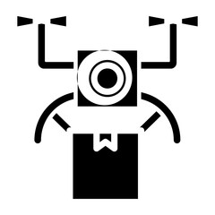 Parcel Drone Delivery Vector Glyph Icon Design