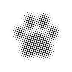 animal paw print, halftone dot pattern, magazine style, design element, isolated on transparent   © north100