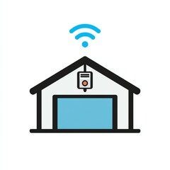 iot isolated A smart garage opener with internet connectivity, showcasing modern home automation technology for convenience and security.