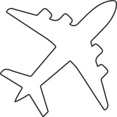 Airplane Vector Outline for Commercial Jet