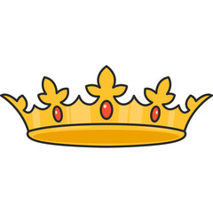 Flat King Crown Illustration