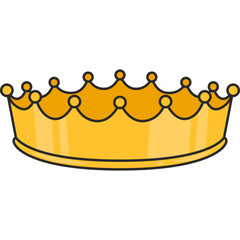 Flat King Crown Illustration