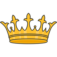 Flat King Crown Illustration