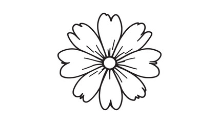 Coreopsis line art illustration intricate flower pattern minimalistic design style