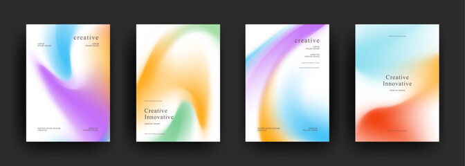 Obraz premium Abstract fluid gradient poster template. trendy Covers Design 