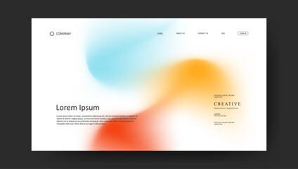 Abstract wave futuristic design of landing page. retro fluid gradient website design