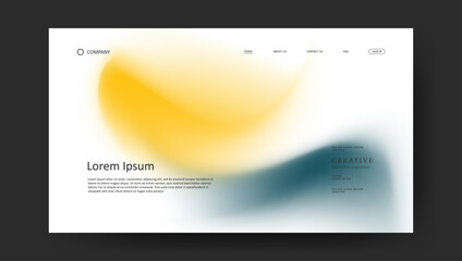 Abstract wave futuristic design of landing page. retro fluid gradient website design