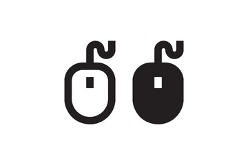 Computer mouse icon in outline and solid style Vector