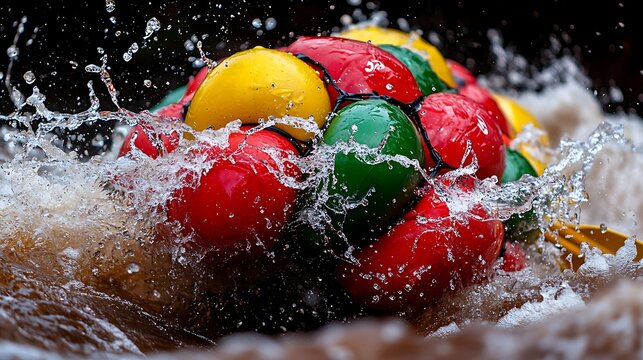 Exciting water rafting adventure rapids river action sports thrilling environment close-up view water sports fun