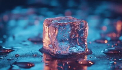 ice cubes with reflection