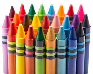 Fototapeta premium Multicolor Crayons Set isolated on transparent background
