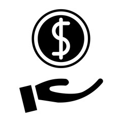 Financial Aid Vector Glyph Icon Design