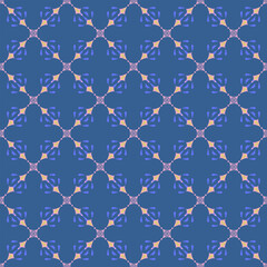Diagonal abstract seamless pattern on blue