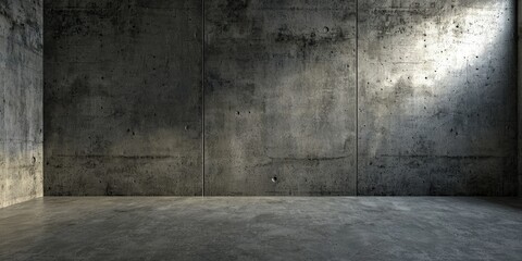 A dimly lit concrete room with a cold, industrial atmosphere.