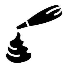 Whipped Cream Vector Glyph Icon Design