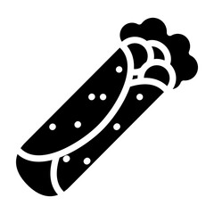 Burrito Vector Glyph Icon Design