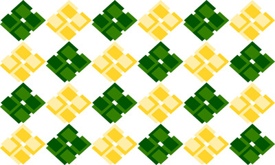 mosaic green and yellow background, seamless geometric with dot diamond checkerboard pattern repeat and seamless replete image design for fabric printing or vintage theme wallpaper 80's year