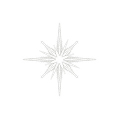 Obraz premium 銀色の鋭い光が放射するシンプルなスターエフェクト | Sharp Radiating White Star Light Effect