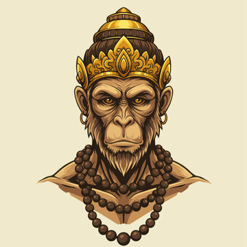 The Powerful and Mystical Monkey King in Royal Attire