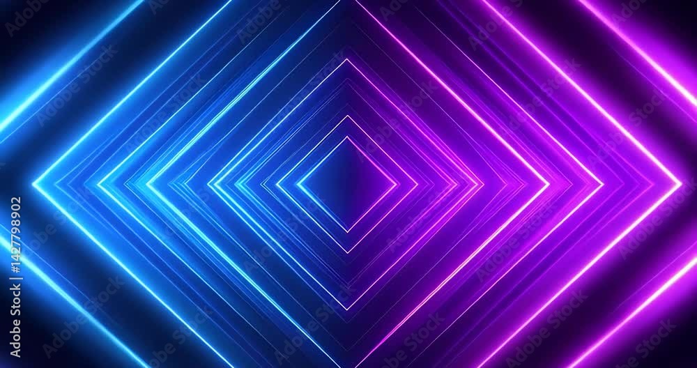 Canvas Prints vibrant neon light patterns in symmetrical geometric design