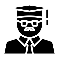 Professor Vector Glyph Icon Design