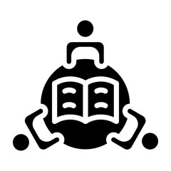 Group Study Vector Glyph Icon Design