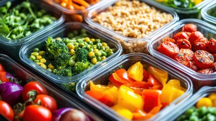 Assorted Colorful Vegetables in Clear Plastic Containers: A Vibrant Display of Healthy Food Options