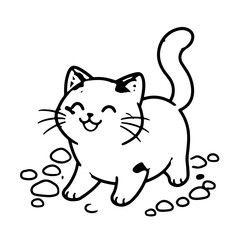 Obraz premium vector illustration of a cat
