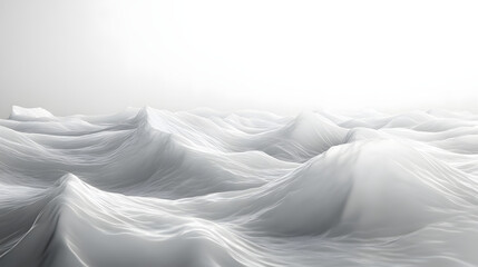 Obraz premium Dynamic waves formation over pure white background oceanic landscape 3d render serene viewpoint