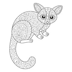 Intricate Lemur Coloring Page