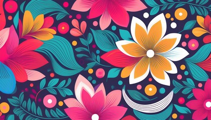 Vibrant Geometric Floral Abstract Design with simple vector look