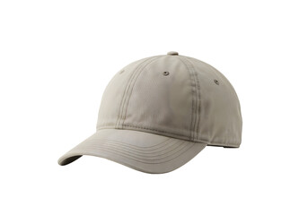 Stylish Light Beige Baseball Cap with Subtle Pattern transparent background