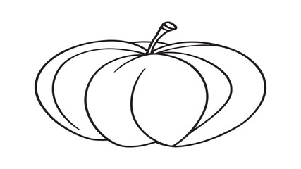 Peach line art elegant botanical artwork modern simple fruit design