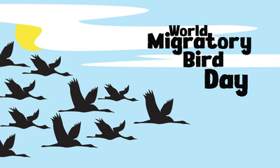 World Migratory Bird day. Migratury birds in Flight: A Tribute to World Migratory Bird Day and Global Conservation Efforts.