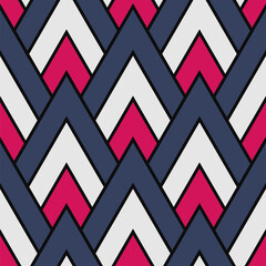 Seamless triangle pattern. Geometric pattern. Colorful abstract background. Vector illustration. Repeating texture. Elegant ornament. Design for textiles, wallpapers, packaging, and digital background