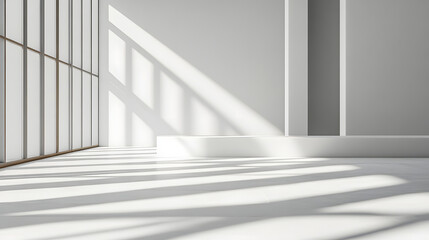 Modern minimalist interior design open space architecture bright environment artistic perspective