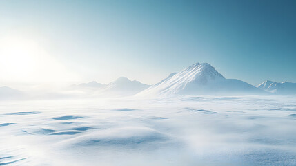 Majestic snow-capped mountains frozen landscape nature photography polar environment aerial view serenity