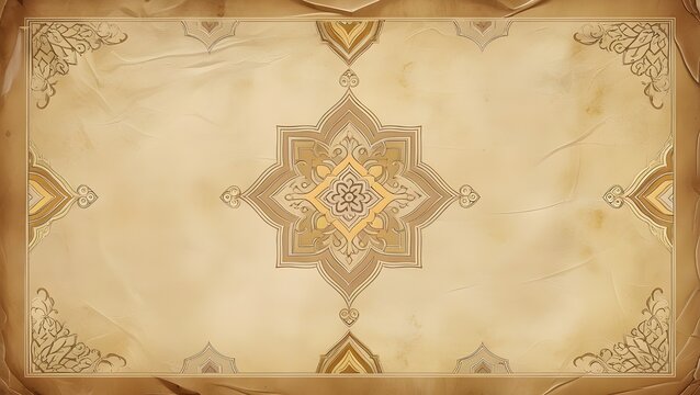 Vintage background with gold and middle eastern ornaments, has an Egyptian sand theme