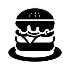 Vector solid black icon for Mexican whopper